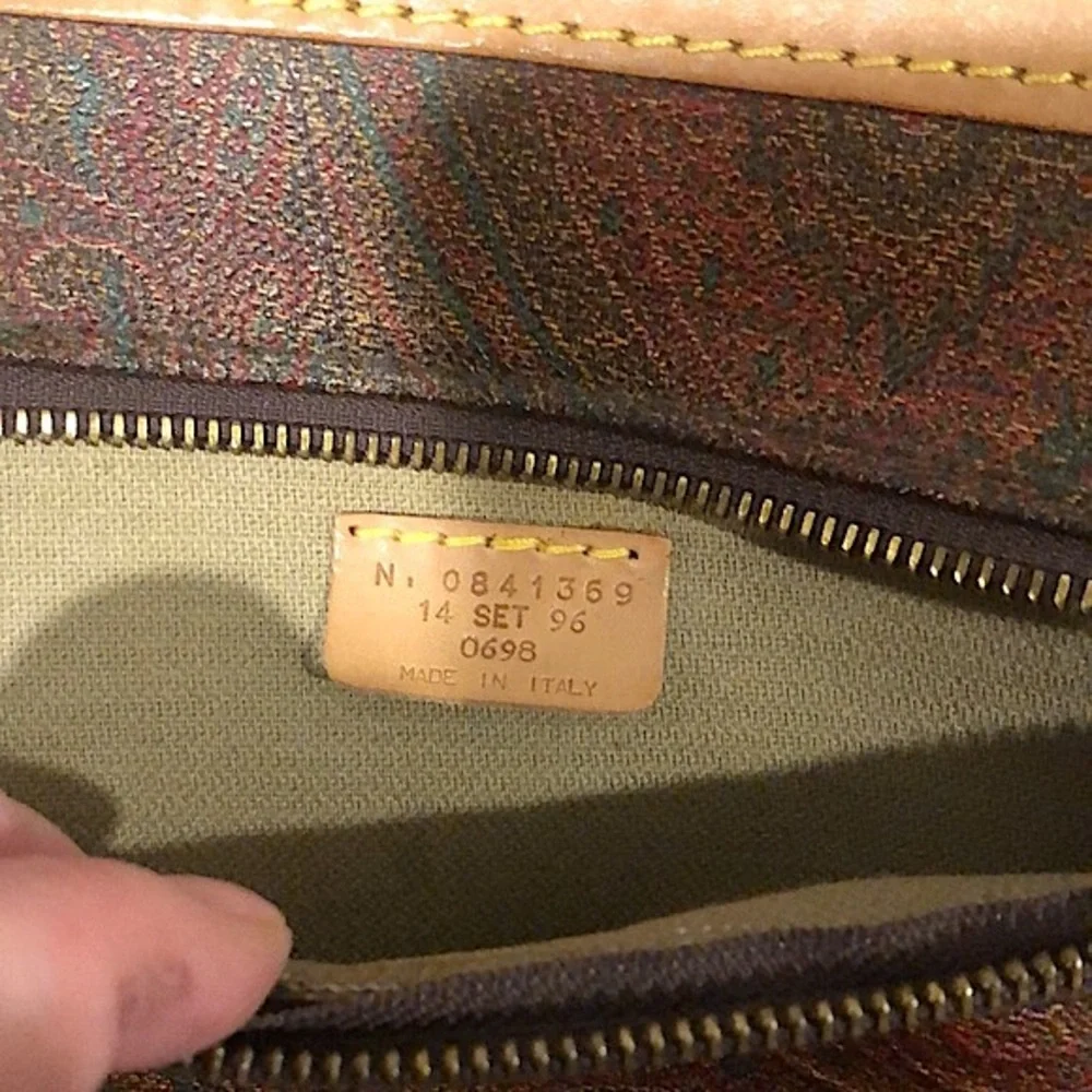ETRO MILANO Paisley Coated Canvas Vachetta Leather Boston Shoulder Weekend Bag - Picture 8 of 16